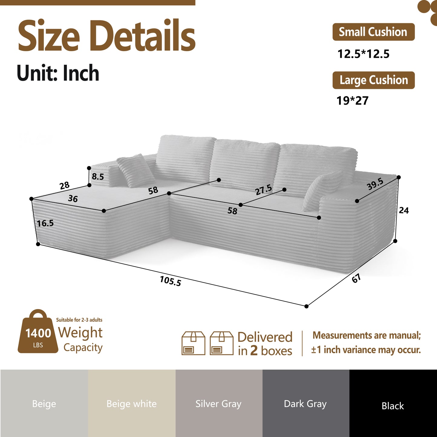 Multi-Functional Sofa, Sleeper Sofa Couch, Cloud Sofa, Cloud-Like Comfort, Portable Compression Design, L Shape Sectional