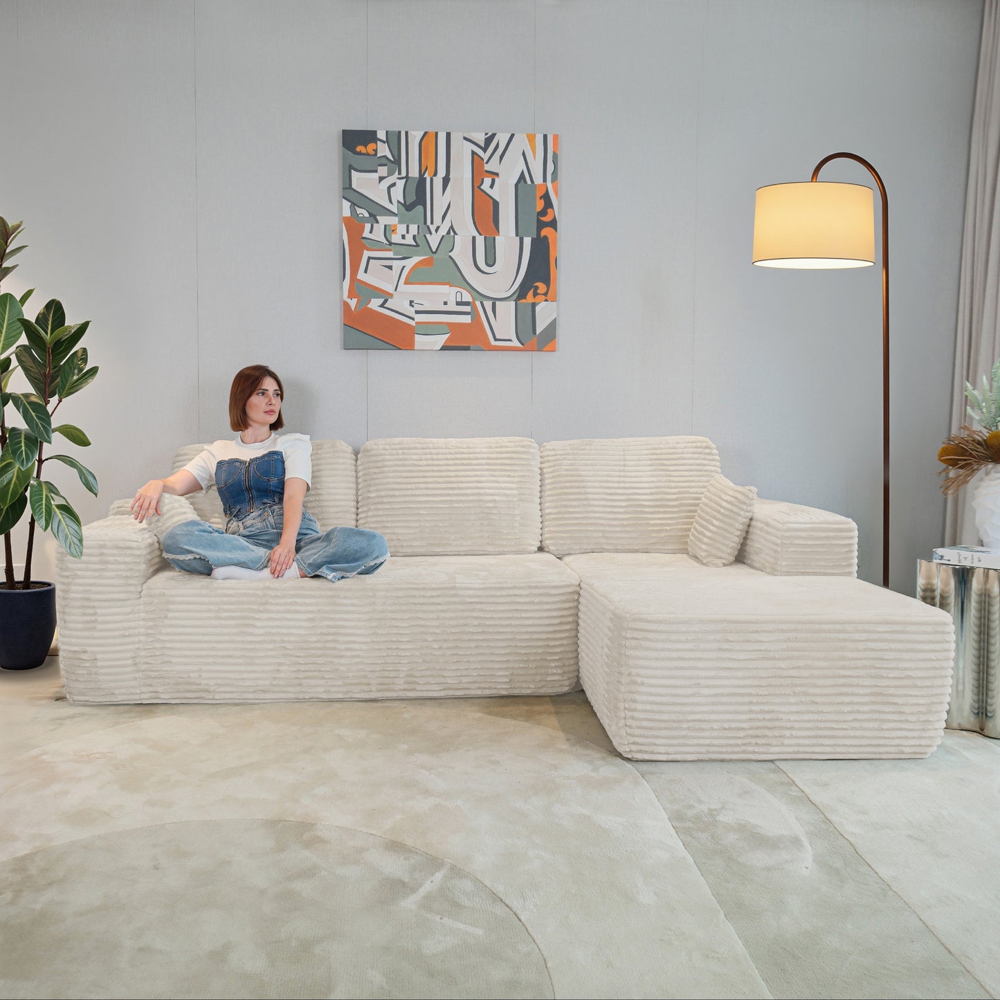 Multi-Functional Sofa, Sleeper Sofa Couch, Cloud Sofa, Cloud-Like Comfort, Portable Compression Design, L Shape Sectional