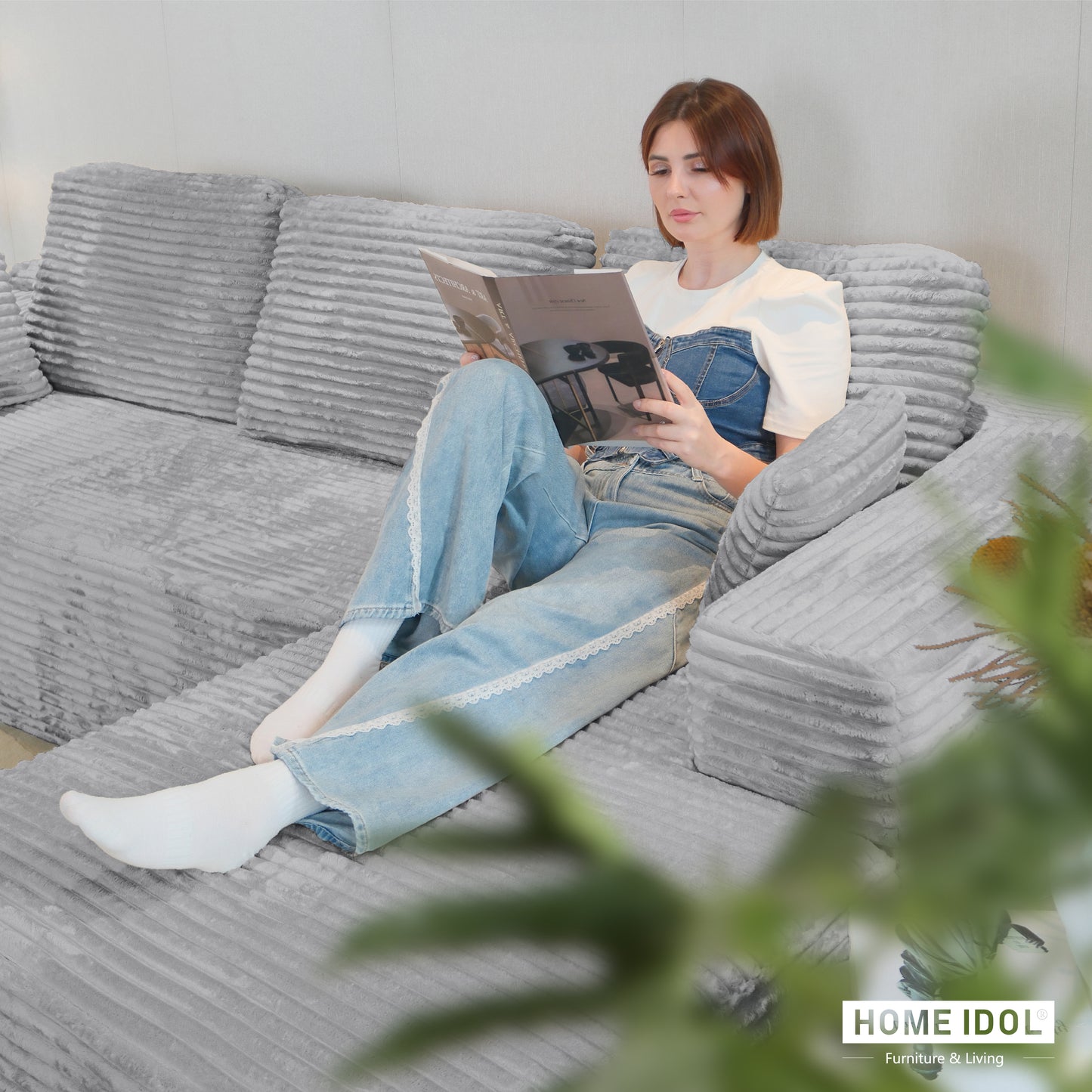 Multi-Functional Sofa, Sleeper Sofa Couch, Cloud Sofa, Cloud-Like Comfort, Portable Compression Design, L Shape Sectional