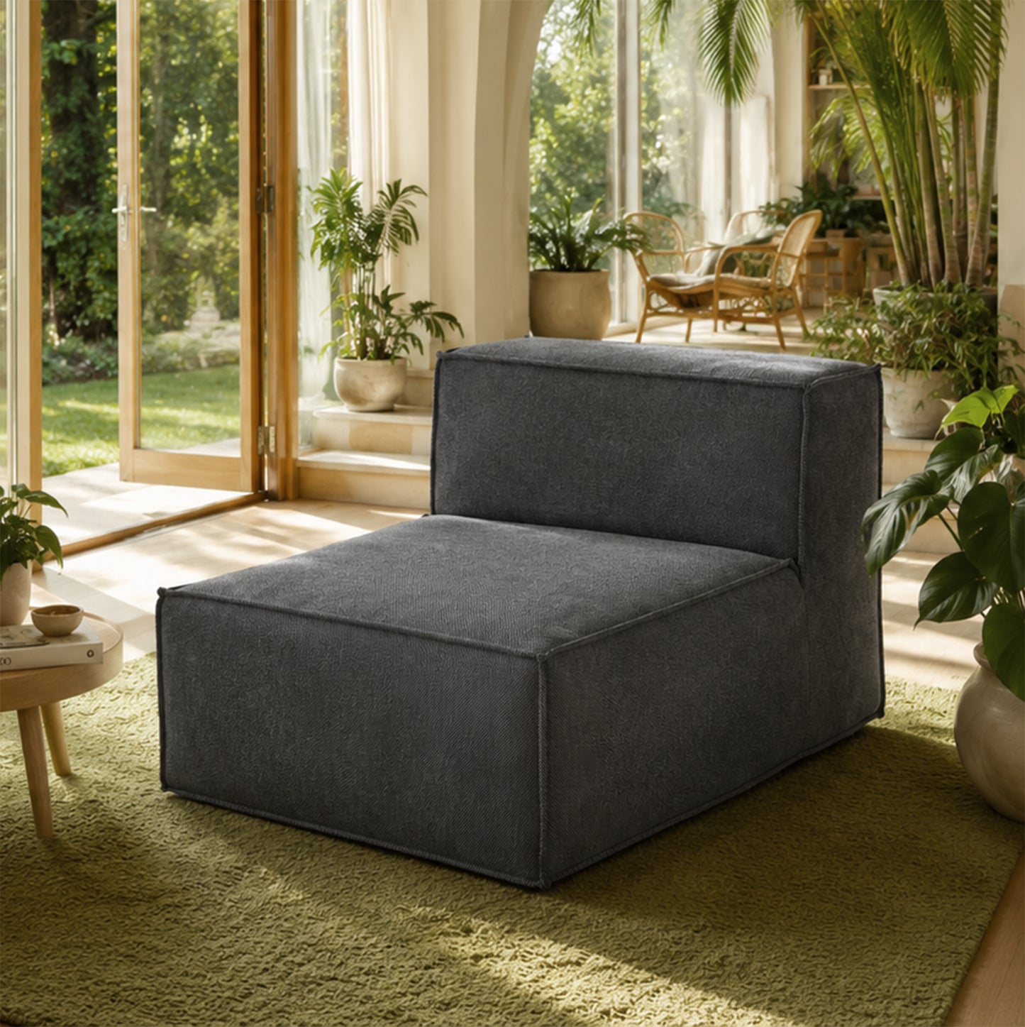 Flexicube Modular Sectional Single sofa Dark Grey