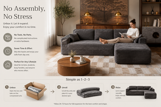 No Assembly, No Stress: The Simplicity of Boneless Sofas