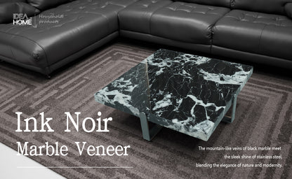 Ink Noir Square Marble Veneer