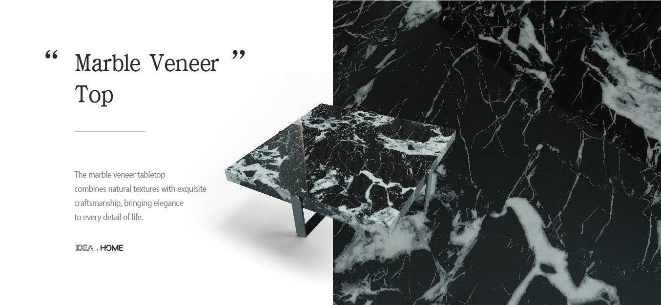 Ink Noir Square Marble Veneer