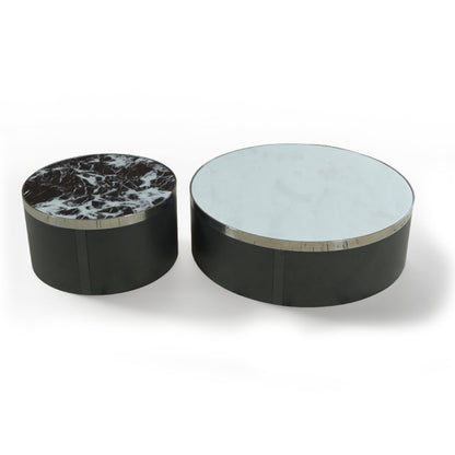 Noir & Blanc Marble Veneer Tabletop