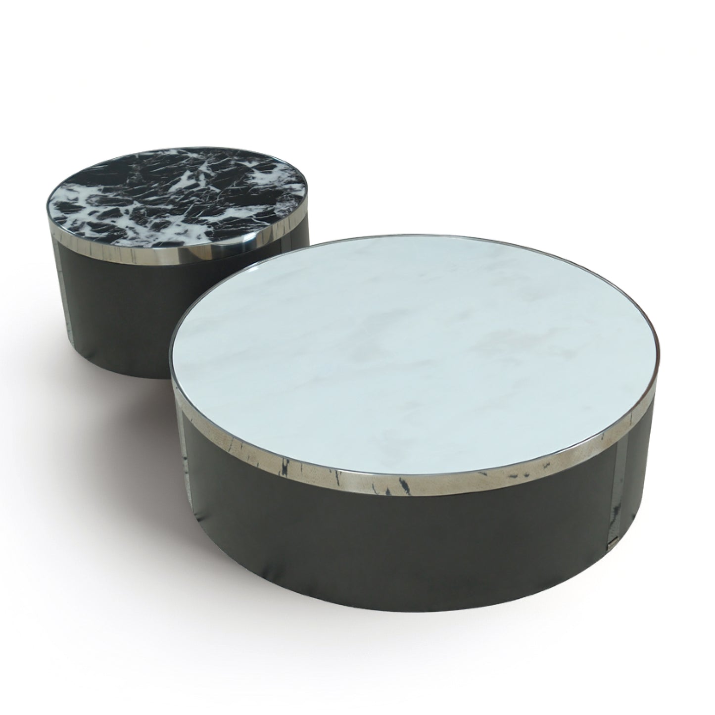 Noir & Blanc Marble Veneer Tabletop