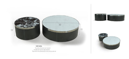 Noir & Blanc Marble Veneer Tabletop