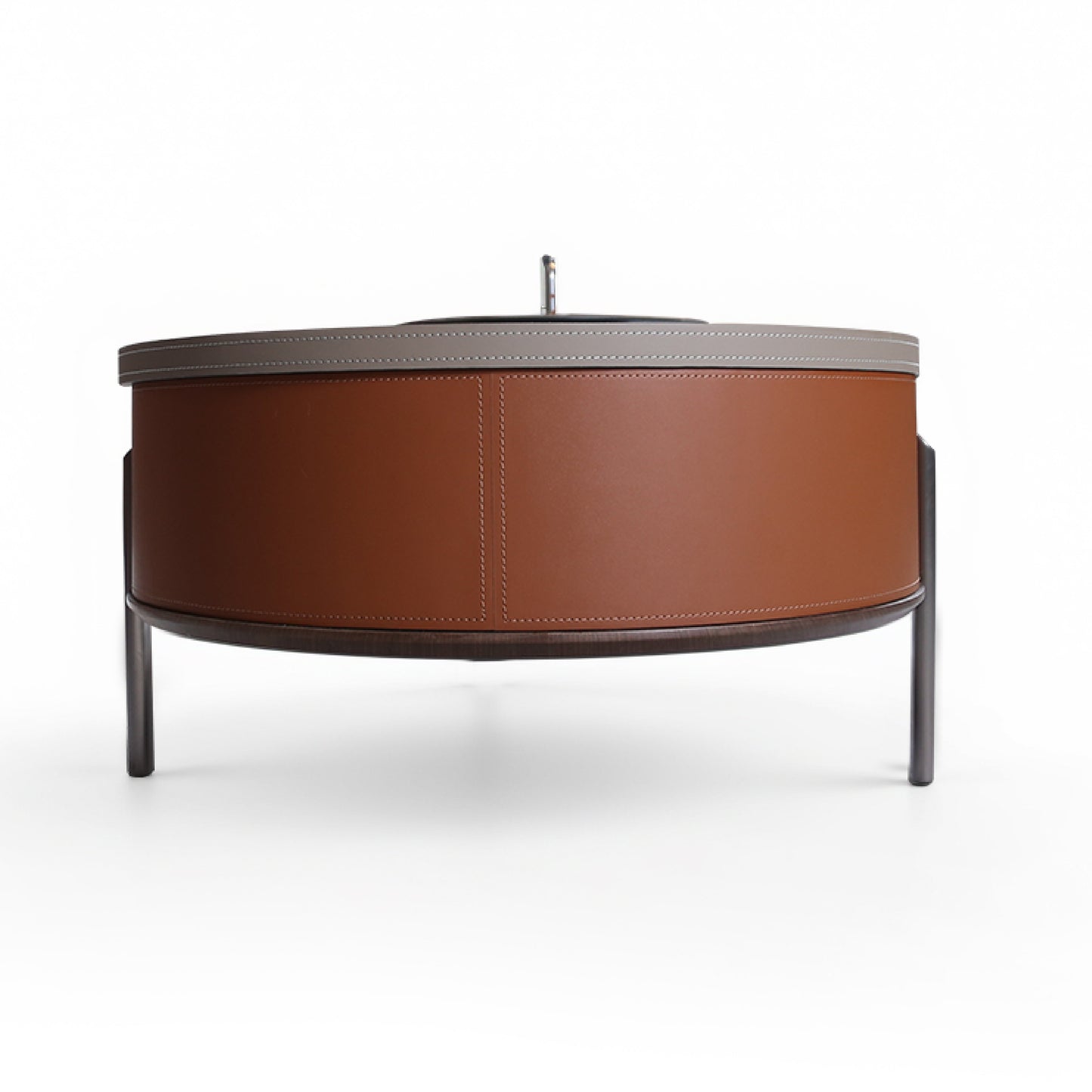 Saddle Leather & Marble Veneer Table