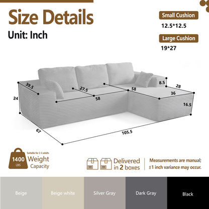 Multi-Functional Sofa, Sleeper Sofa Couch, Cloud Sofa, Cloud-Like Comfort, Portable Compression Design, L Shape Sectional
