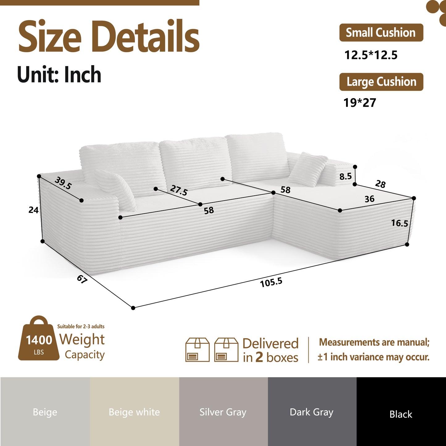Multi-Functional Sofa, Sleeper Sofa Couch, Cloud Sofa, Cloud-Like Comfort, Portable Compression Design, L Shape Sectional