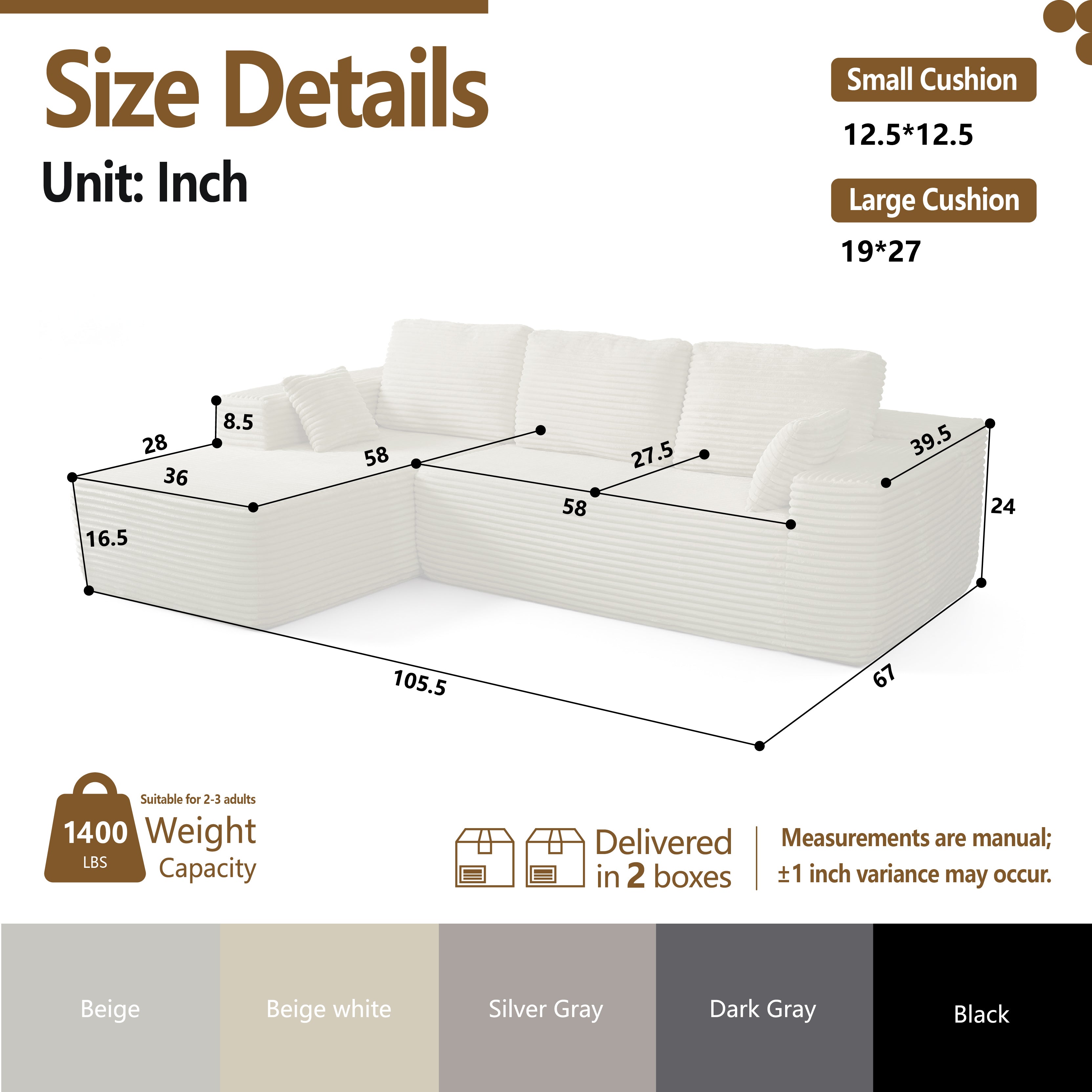 Multi-Functional Sofa, Sleeper Sofa Couch, Cloud Sofa, Cloud-Like Comfort, Portable Compression Design, L Shape Sectional