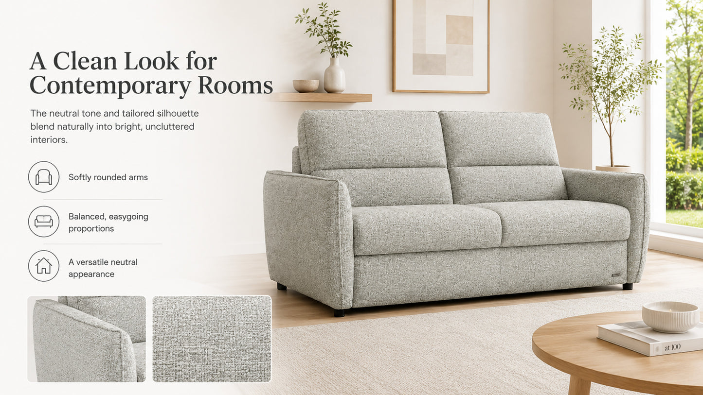 Pull Out Sofa Bed, 2-in-1 Convertible Double Bed, No Cushion Removal, Memory Foam, Queen Size, for Apartment
