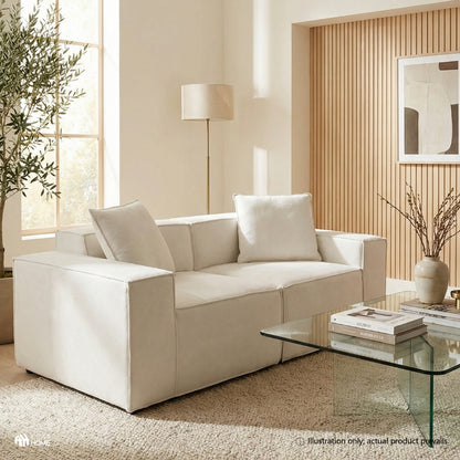 Flexicube Modular Sectional Loveseat Beige White