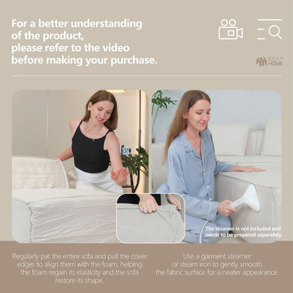 Flexicube Modular Sectional Loveseat Beige White