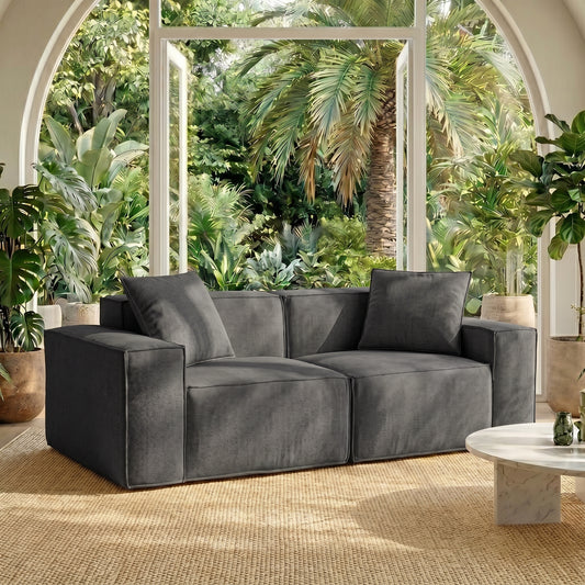 Flexicube Modular Sectional Loveseat Dark Grey
