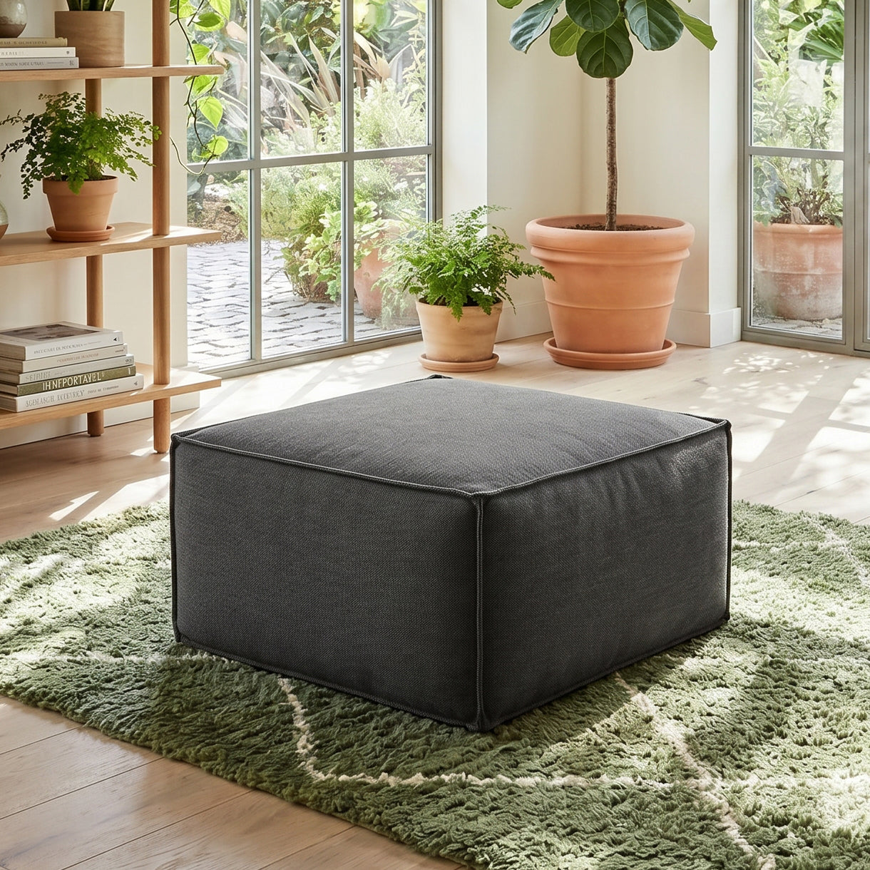 Flexicube Modular Sectional Ottoman Dark Grey