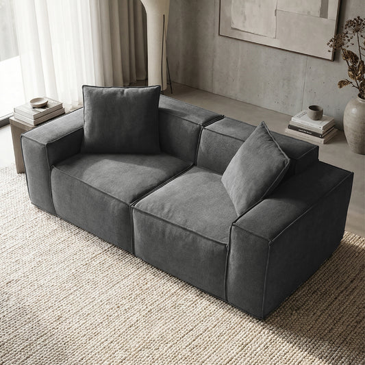 Flexicube Modular Sectional Loveseat Dark Grey