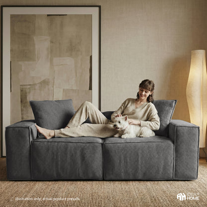 Flexicube Modular Sectional Loveseat Dark Grey