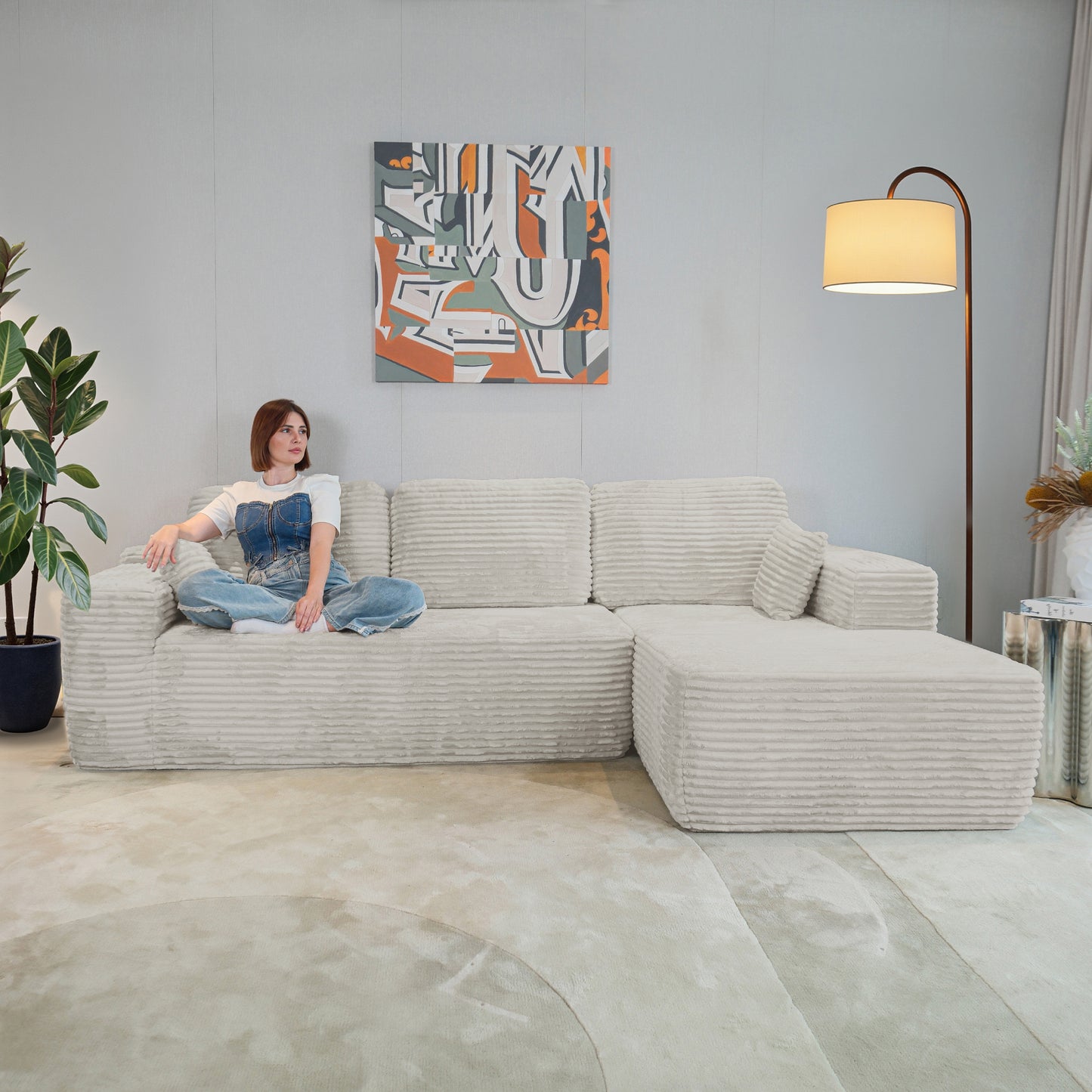 Multi-Functional Sofa, Sleeper Sofa Couch, Cloud Sofa, Cloud-Like Comfort, Portable Compression Design, L Shape Sectional