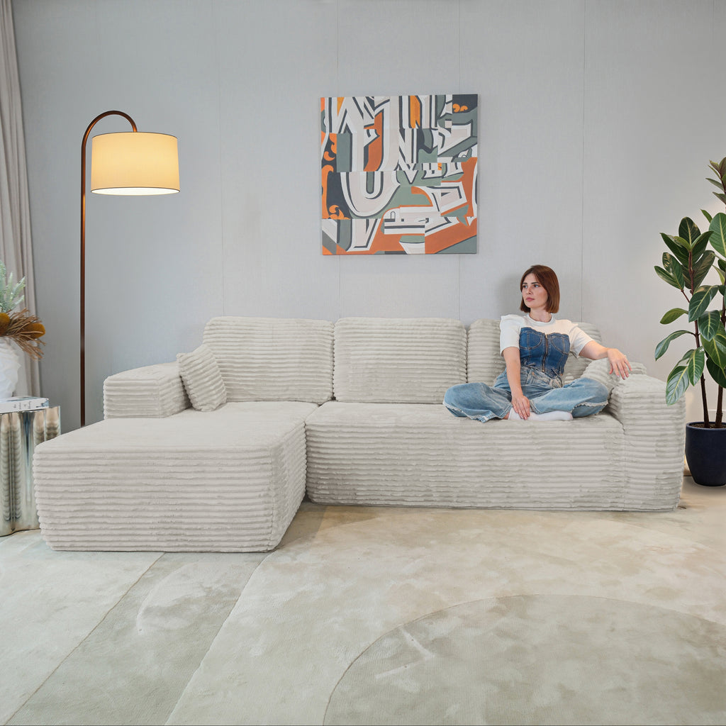 Multi-Functional Sofa, Sleeper Sofa Couch, Cloud Sofa, Cloud-Like Comfort, Portable Compression Design, L Shape Sectional