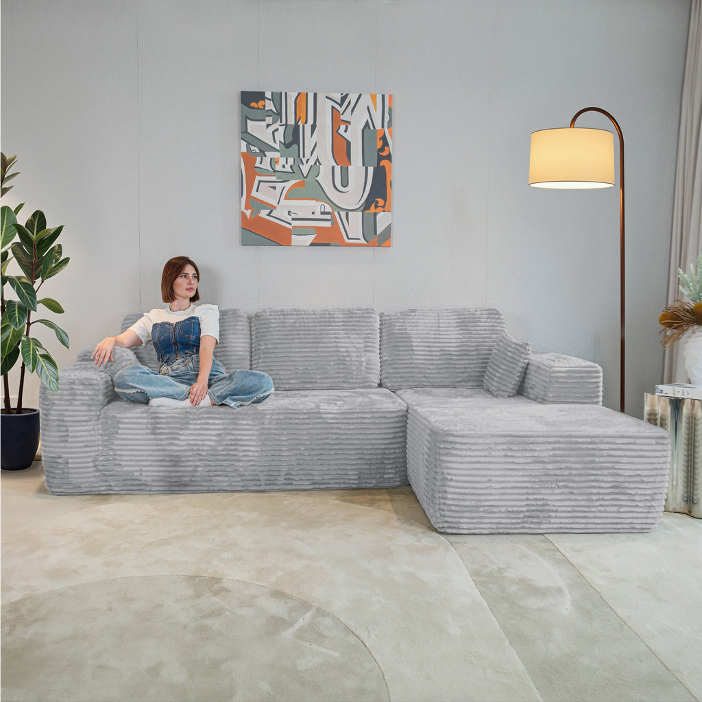 Multi-Functional Sofa, Sleeper Sofa Couch, Cloud Sofa, Cloud-Like Comfort, Portable Compression Design, L Shape Sectional