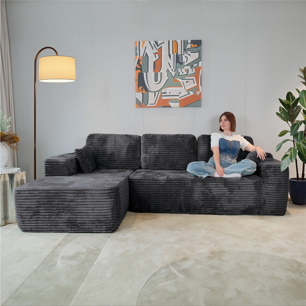 Multi-Functional Sofa, Sleeper Sofa Couch, Cloud Sofa, Cloud-Like Comfort, Portable Compression Design, L Shape Sectional