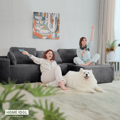 Multi-Functional Sofa, Sleeper Sofa Couch, Cloud Sofa, Cloud-Like Comfort, Portable Compression Design, L Shape Sectional