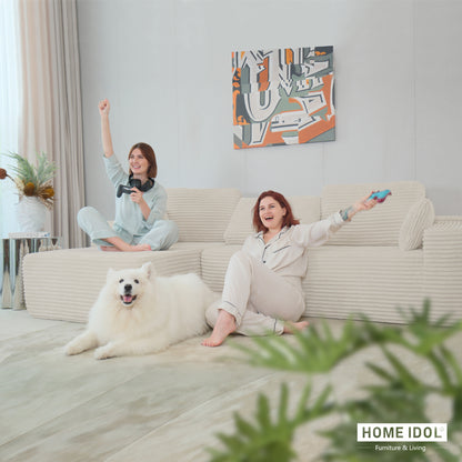 Multi-Functional Sofa, Sleeper Sofa Couch, Cloud Sofa, Cloud-Like Comfort, Portable Compression Design, L Shape Sectional