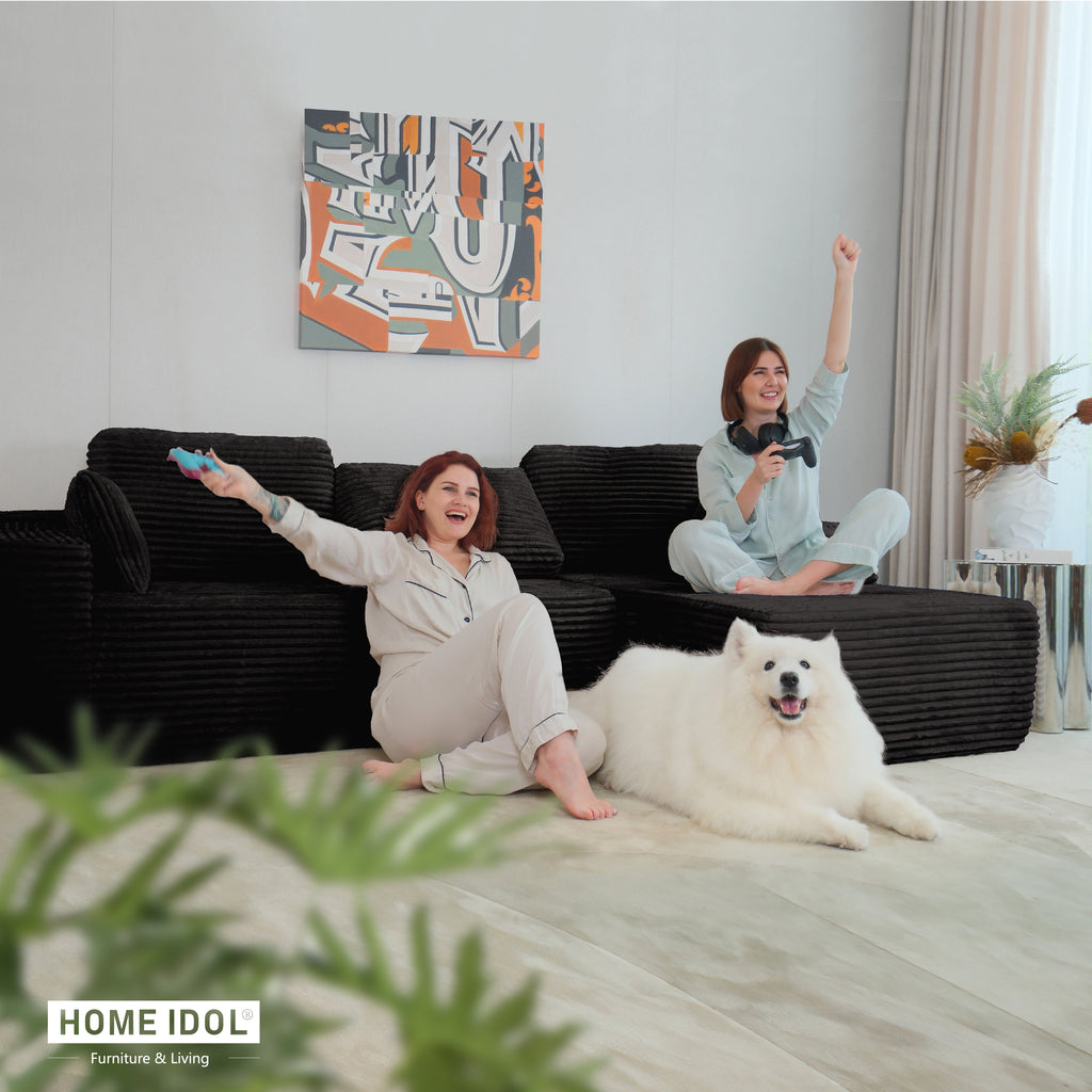 Multi-Functional Sofa, Sleeper Sofa Couch, Cloud Sofa, Cloud-Like Comfort, Portable Compression Design, L Shape Sectional