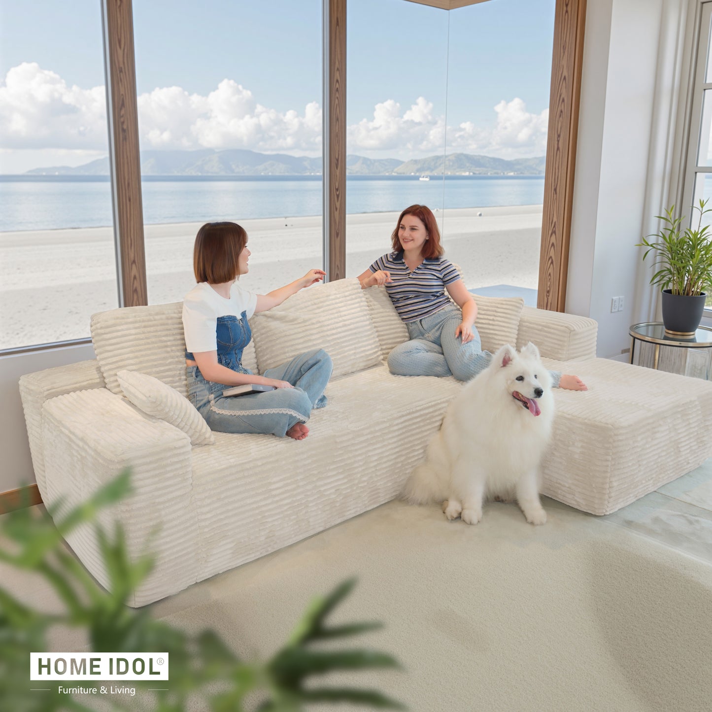 Multi-Functional Sofa, Sleeper Sofa Couch, Cloud Sofa, Cloud-Like Comfort, Portable Compression Design, L Shape Sectional