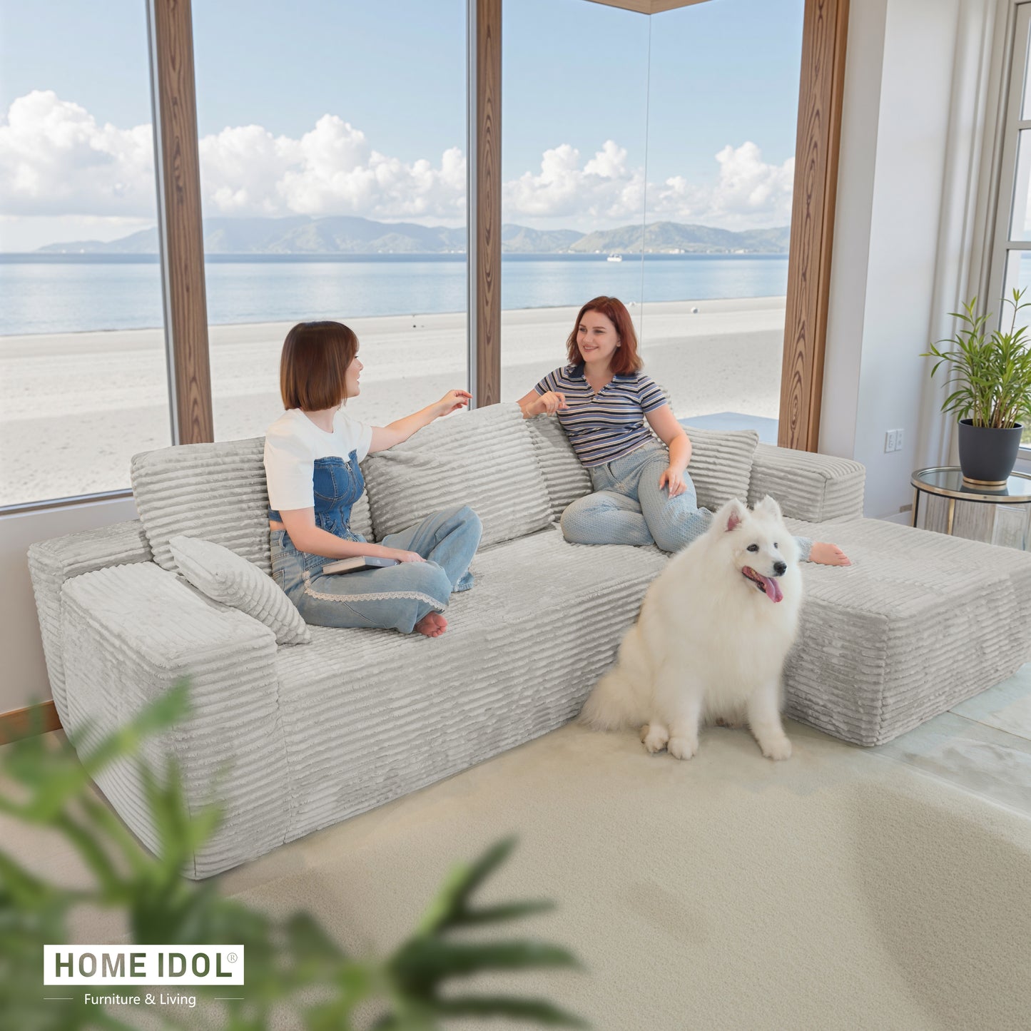 Multi-Functional Sofa, Sleeper Sofa Couch, Cloud Sofa, Cloud-Like Comfort, Portable Compression Design, L Shape Sectional