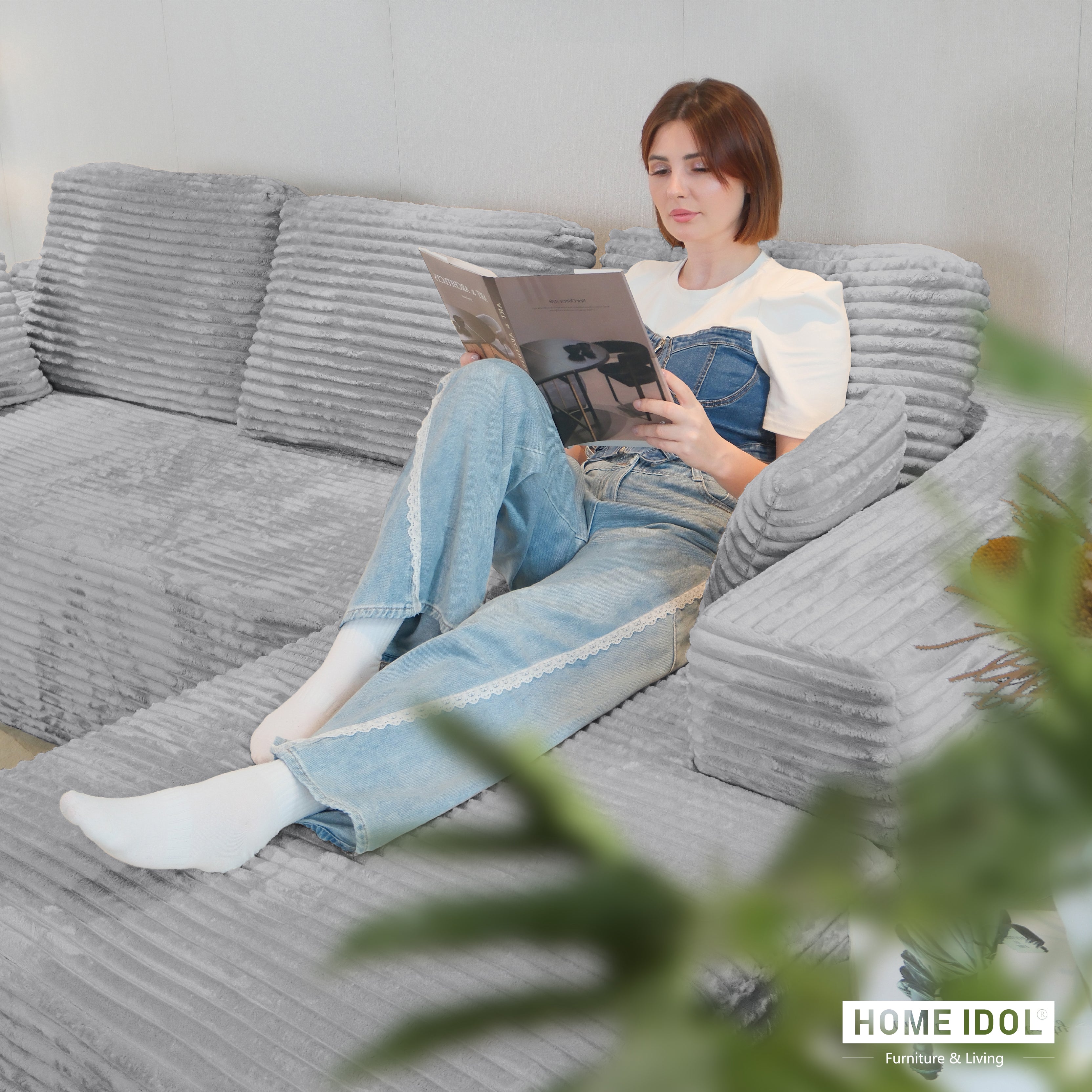 Multi-Functional Sofa, Sleeper Sofa Couch, Cloud Sofa, Cloud-Like Comfort, Portable Compression Design, L Shape Sectional