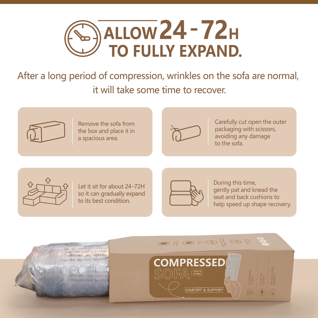 Multi-Functional Sofa, Sleeper Sofa Couch, Cloud Sofa, Cloud-Like Comfort, Portable Compression Design, L Shape Sectional