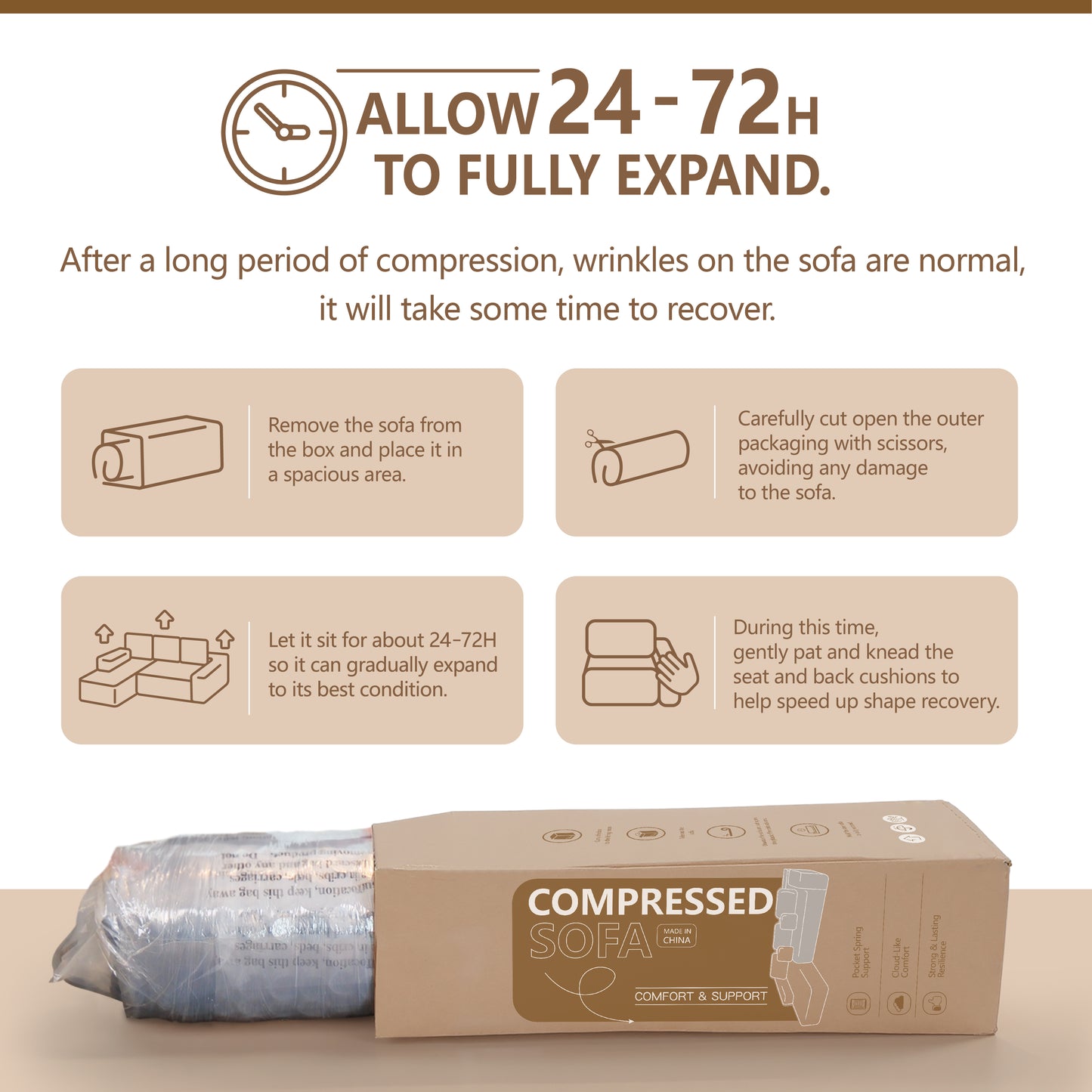 Multi-Functional Sofa, Sleeper Sofa Couch, Cloud Sofa, Cloud-Like Comfort, Portable Compression Design, L Shape Sectional