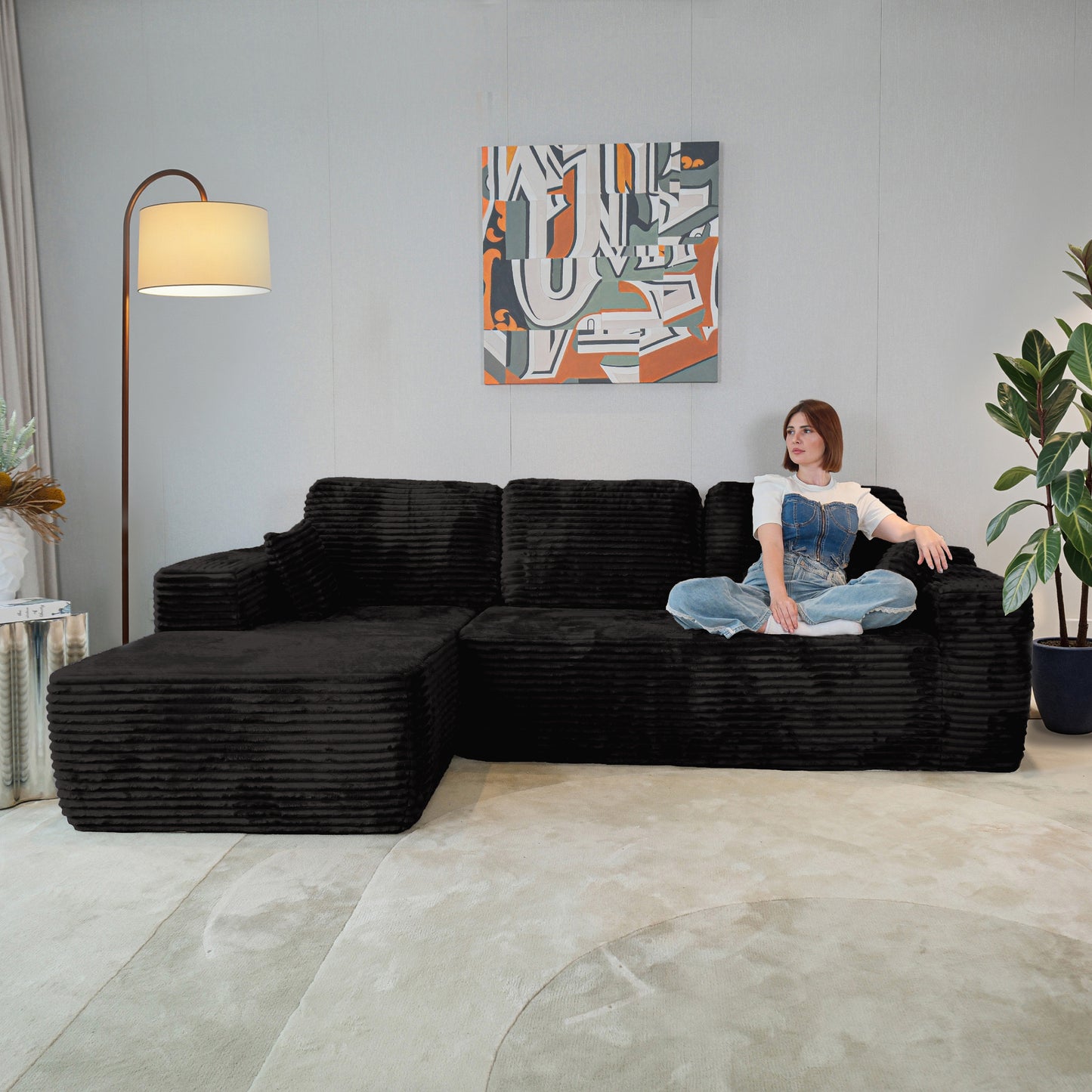 Multi-Functional Sofa, Sleeper Sofa Couch, Cloud Sofa, Cloud-Like Comfort, Portable Compression Design, L Shape Sectional