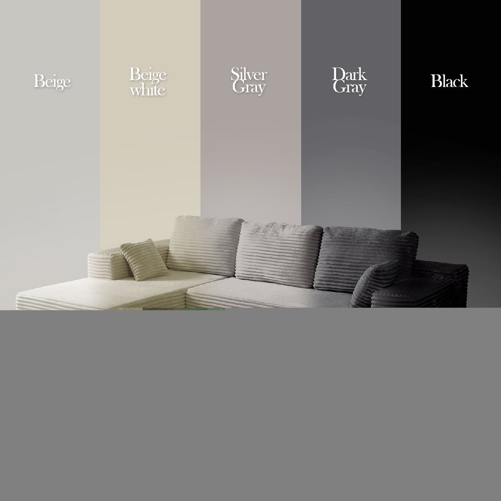 Frameless L-Shaped Modula Sofa