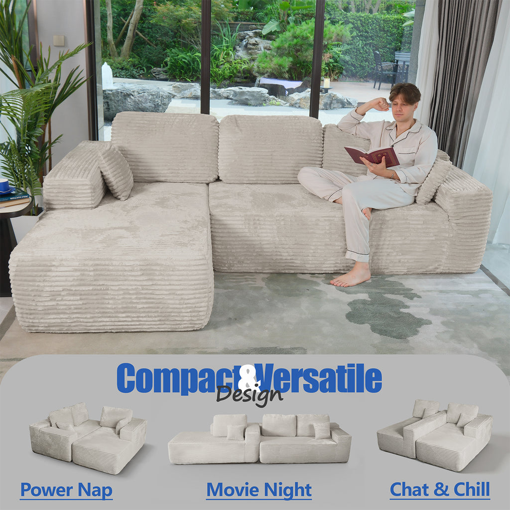 Frameless L-Shaped Modula Sofa