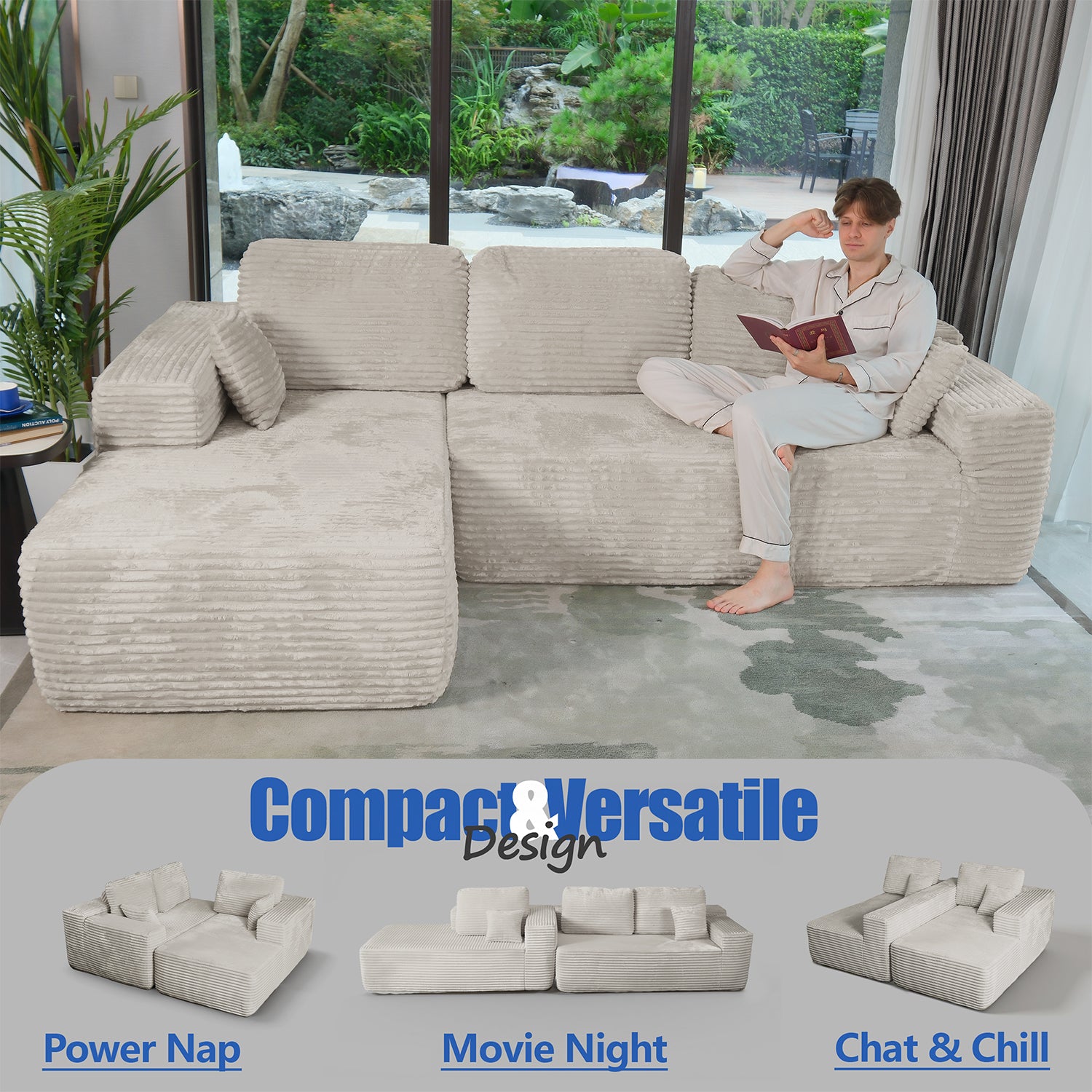 Frameless L-Shaped Modula Sofa