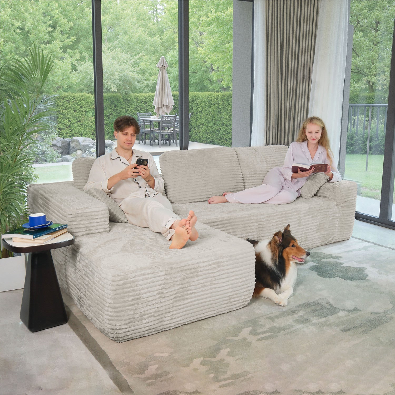 Frameless L-Shaped Modula Sofa