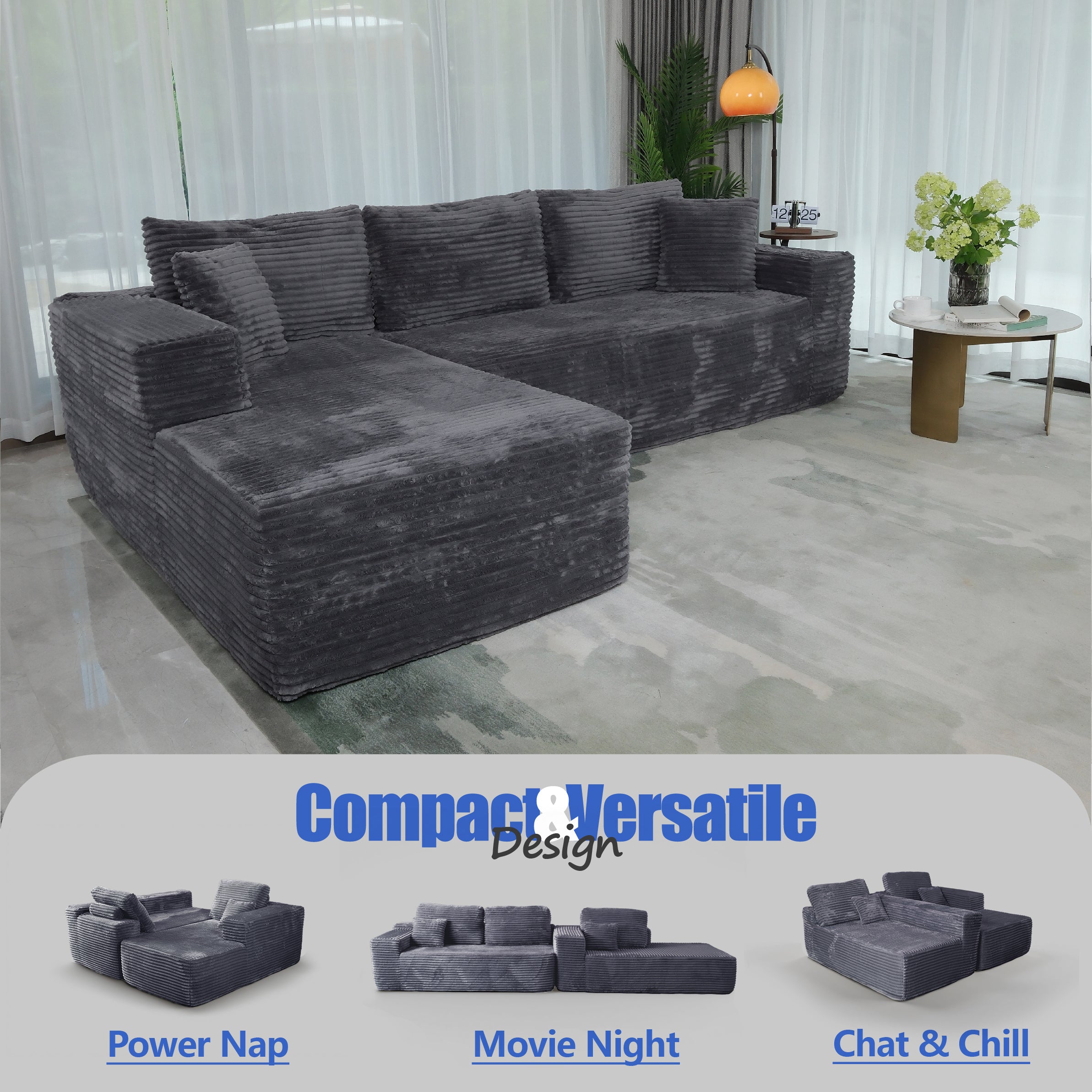 Frameless L-Shaped Modula Sofa