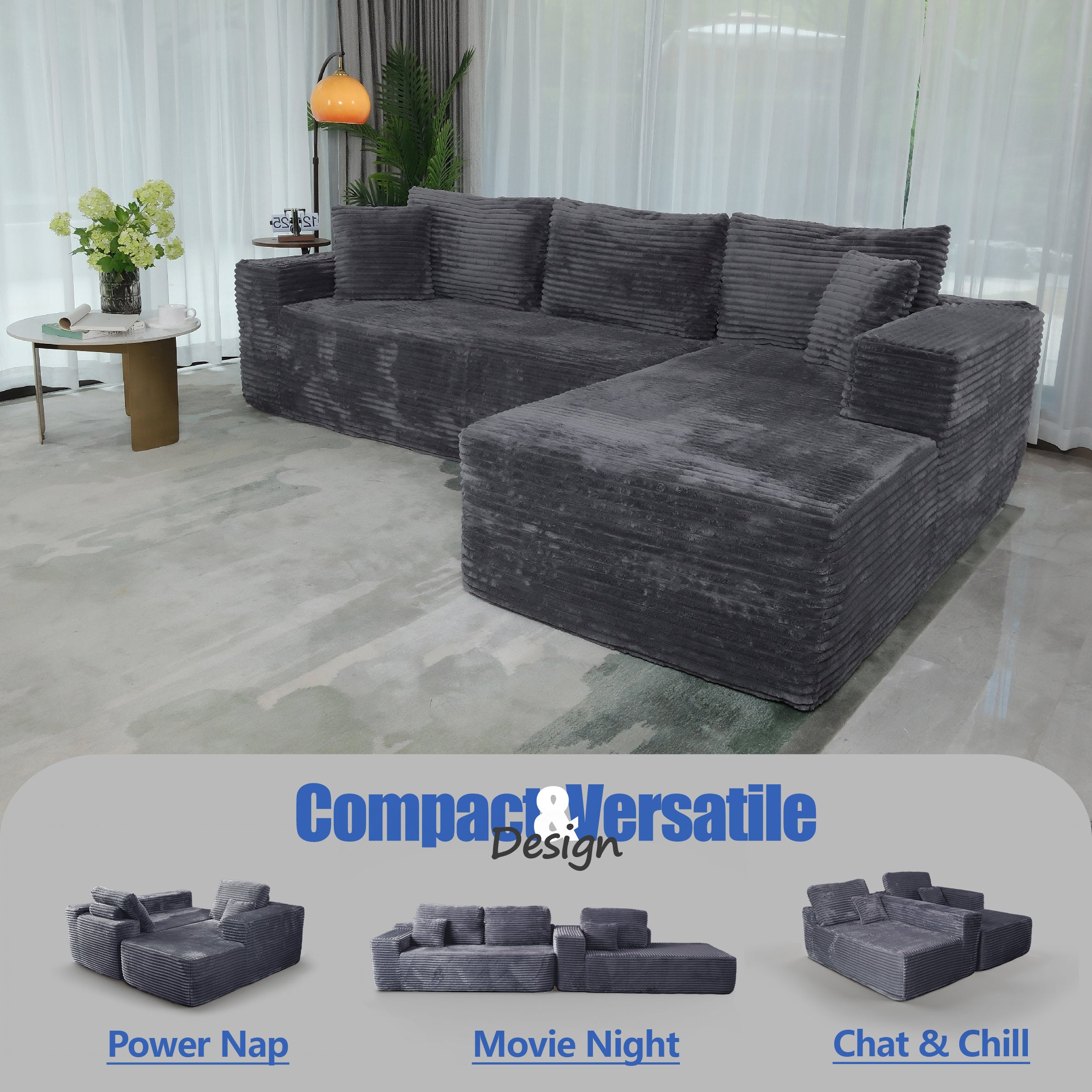 Frameless L-Shaped Modula Sofa