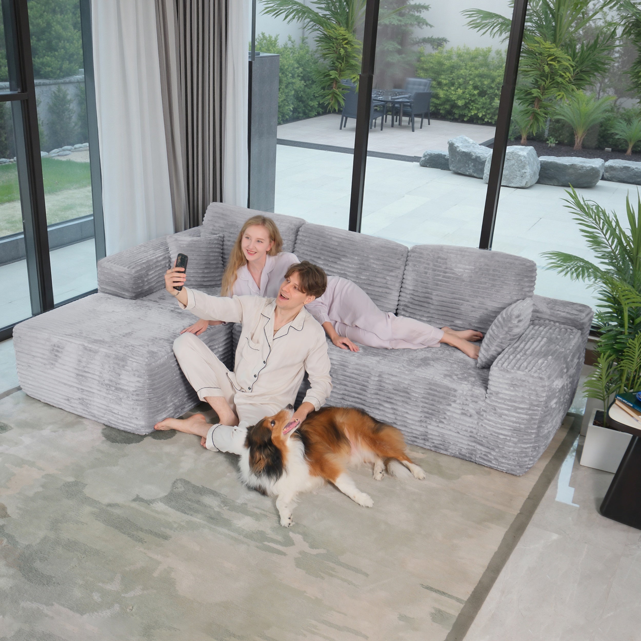 Frameless L-Shaped Modula Sofa