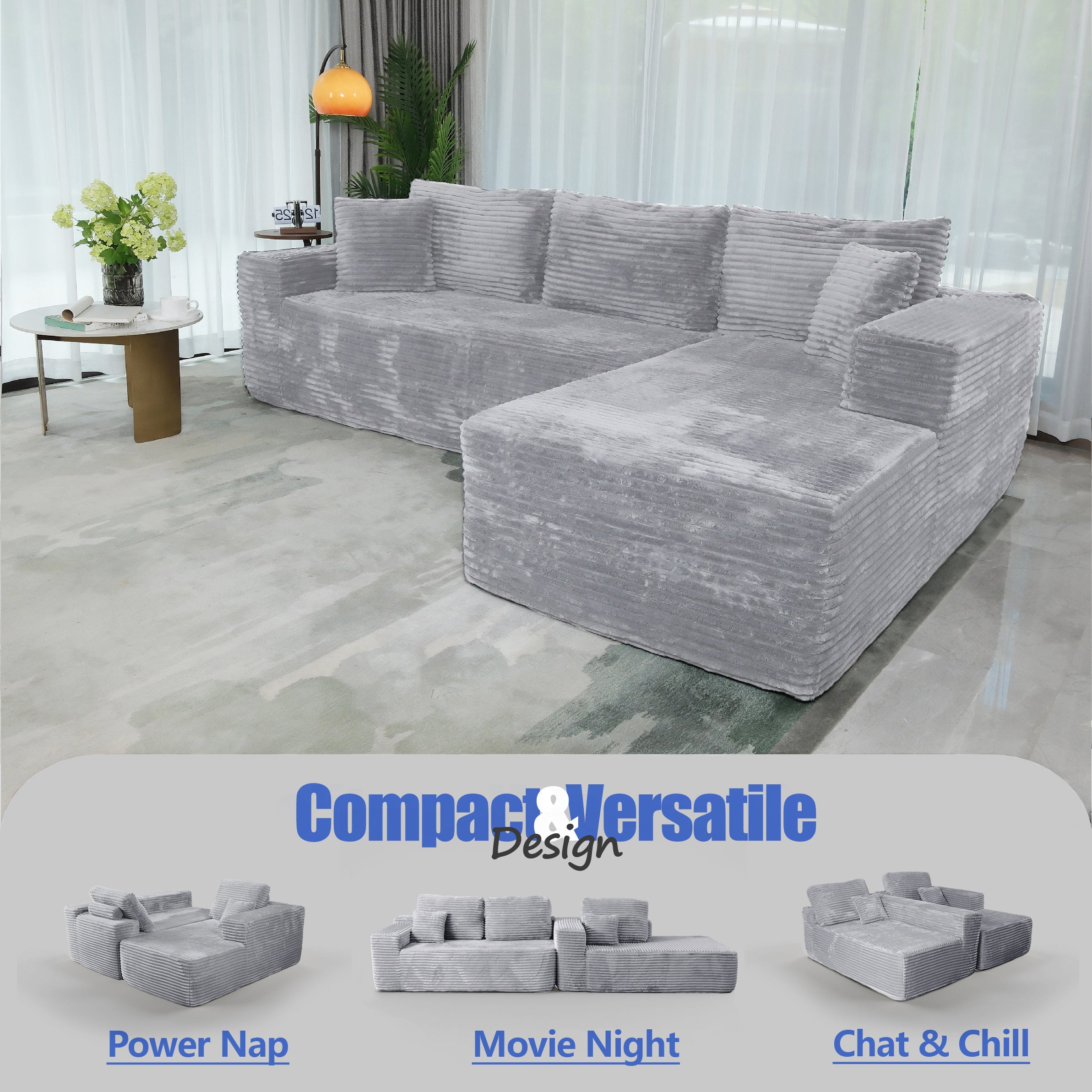 Frameless L-Shaped Modula Sofa